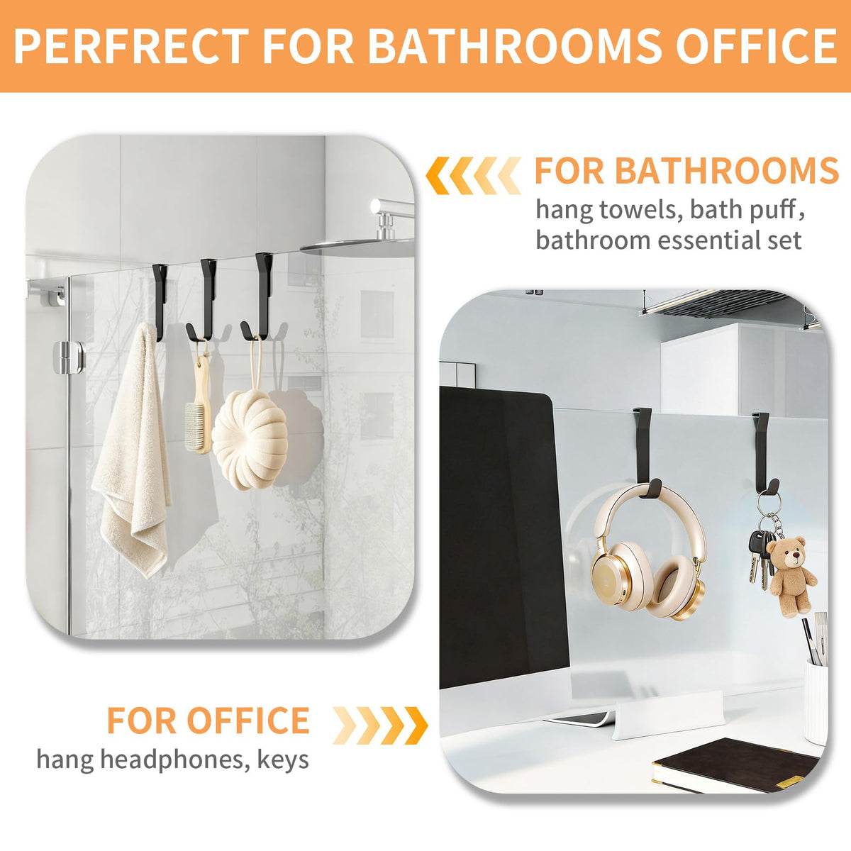Getube rust-proof hardware ensures durable bathroom organization.