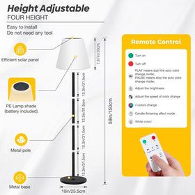 Gewiny easy-assembly lamp with four height settings for patios and gardens.