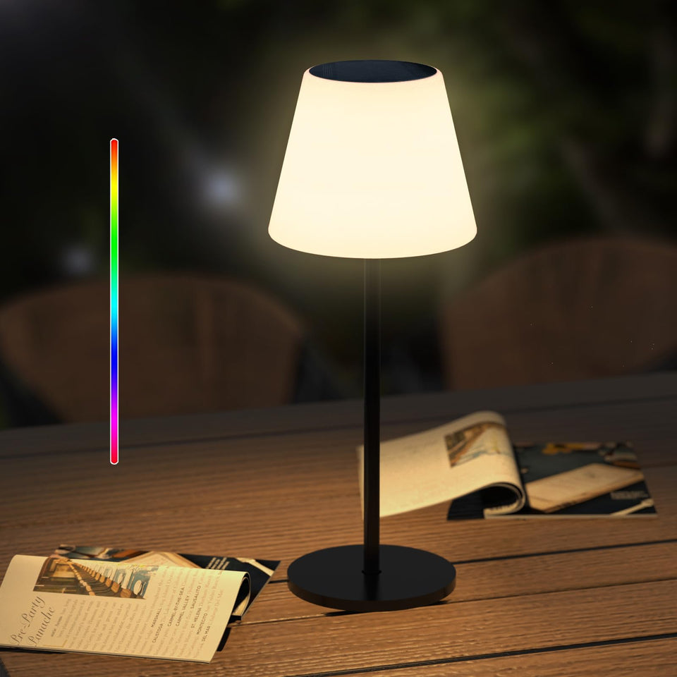 Gewiny solar table lamp outdoor glow for patio evenings