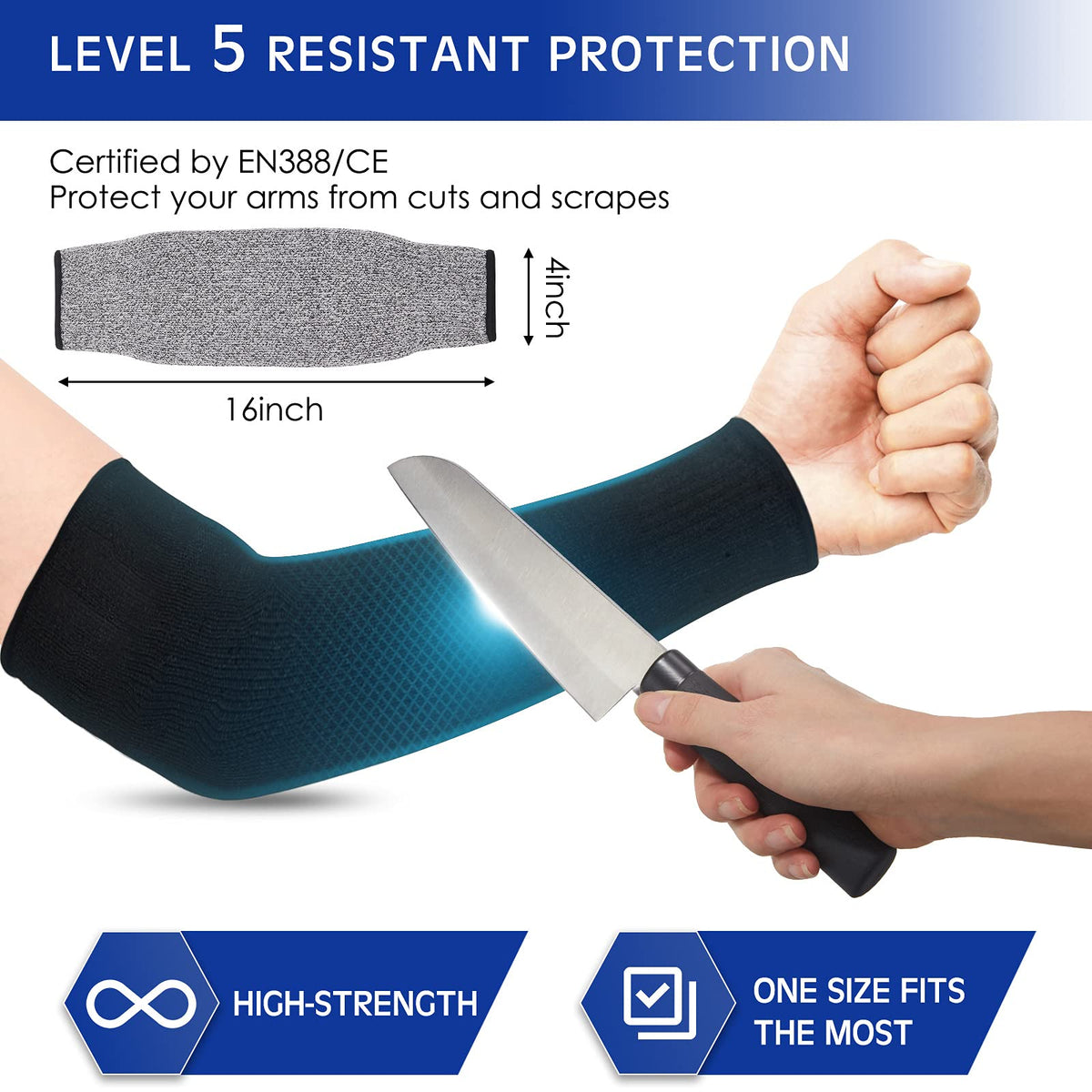 Geyoga level 5 cut resistance sleeve shields forearms from sharp objects