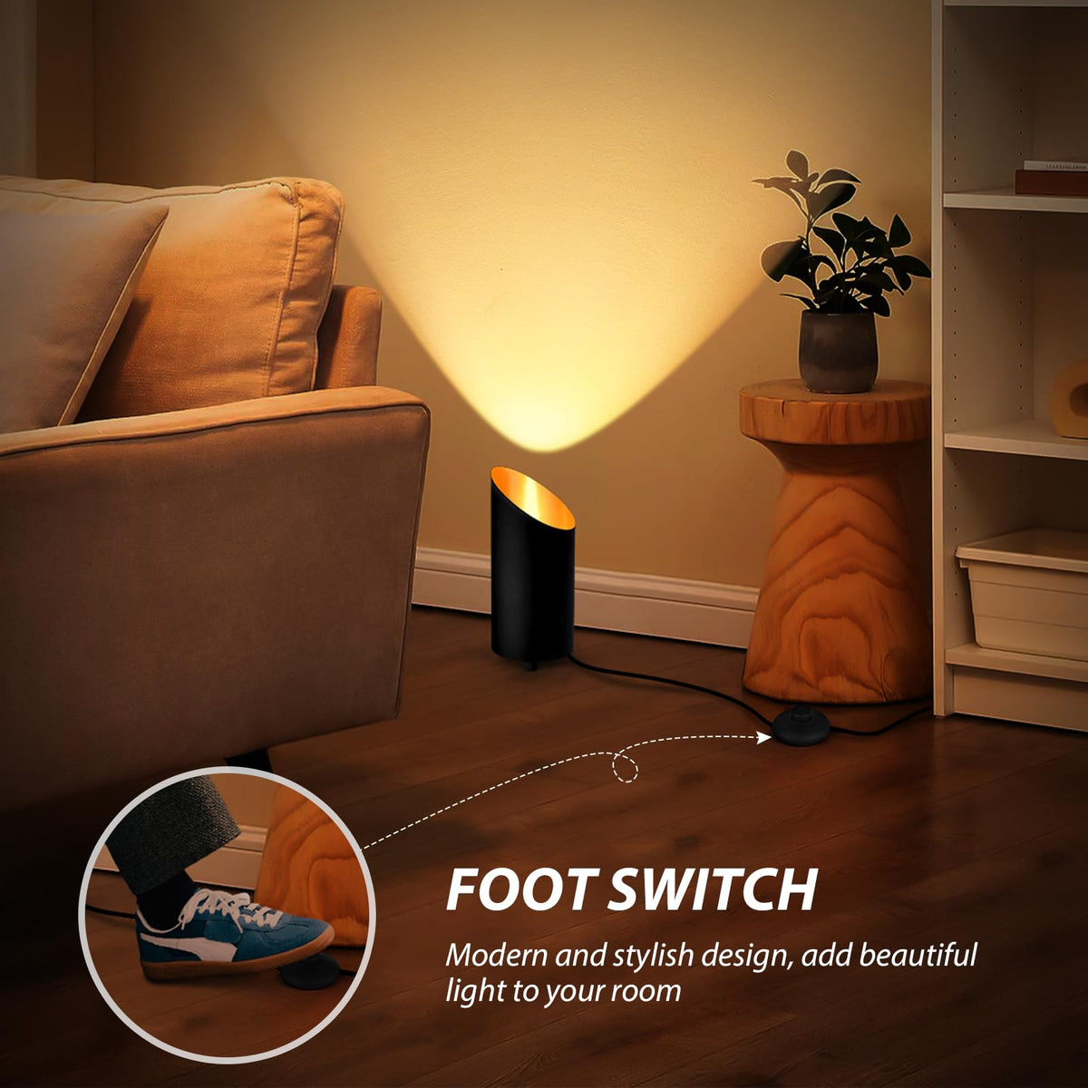 GeyouLux uplighting indoor 7W floor light suitable for damp rooms and bathrooms.