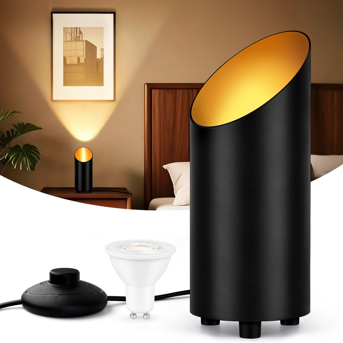 GeyouLux uplighting indoor 7W floor light front view highlights design and warm glow.