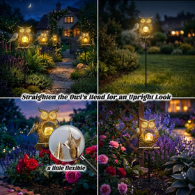 GEYUEYA Home blinking and moving owl eyes create porch ambiance and decor.