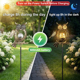GEYUEYA Home IP55 waterproof owl lantern withstands rain for patio decoration.