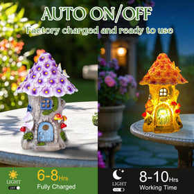 GEYUEYA Home patio decor mushroom house adds whimsy to balconies.