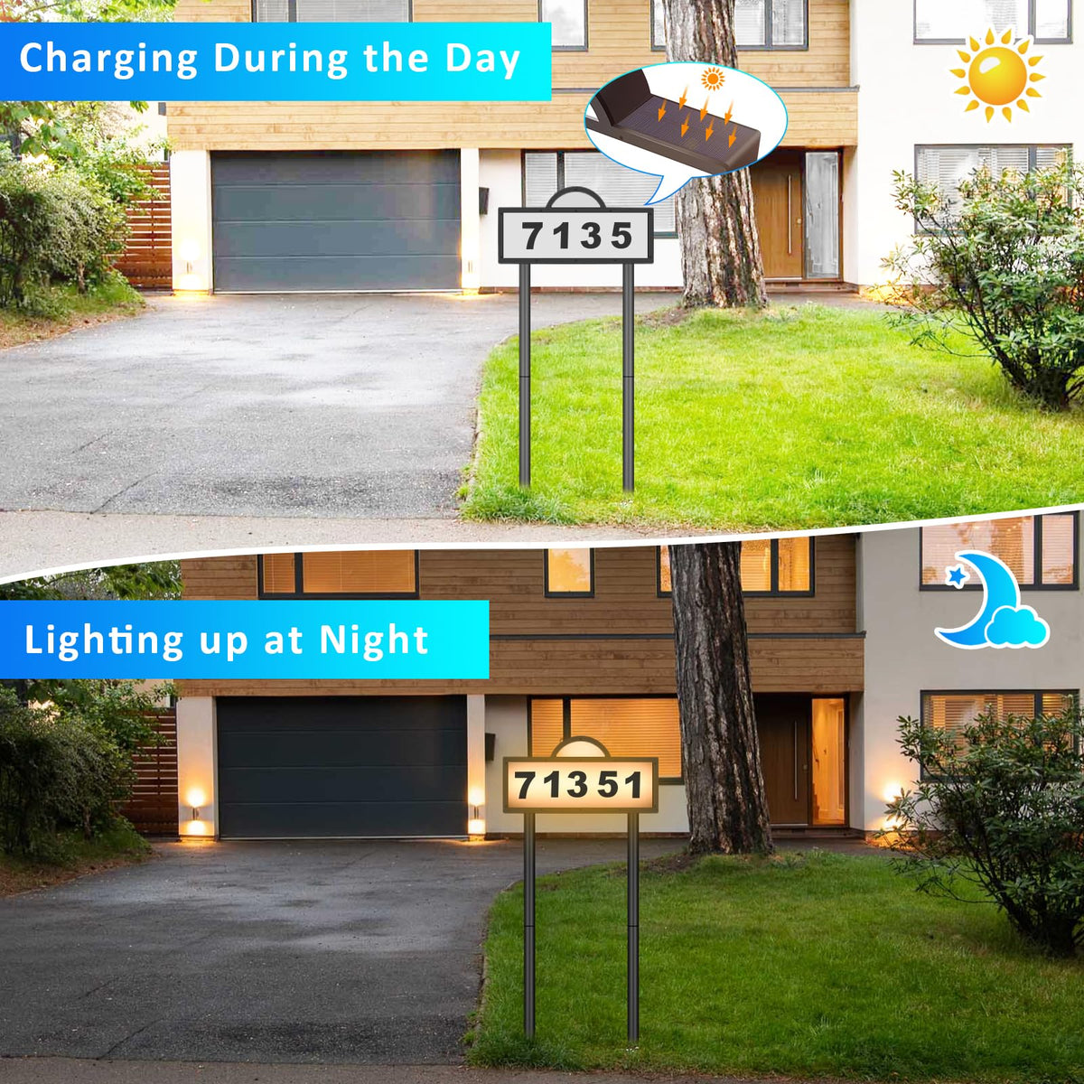 GEYUEYA Home IP65 waterproof address plaque built to endure weather