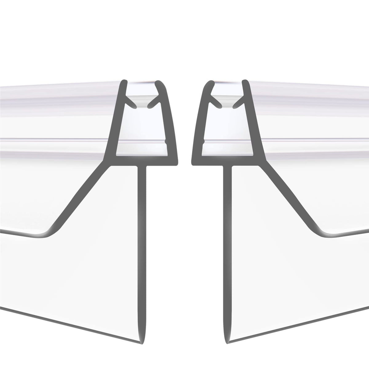 GEZMR 2-pack frameless shower door bottom seal installed on glass edge to block splashes