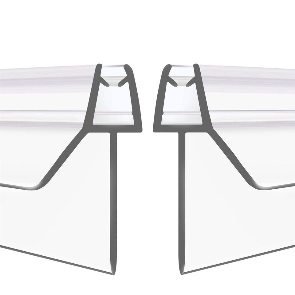 GEZMR 2-pack frameless shower door bottom seal installed on glass edge to block splashes
