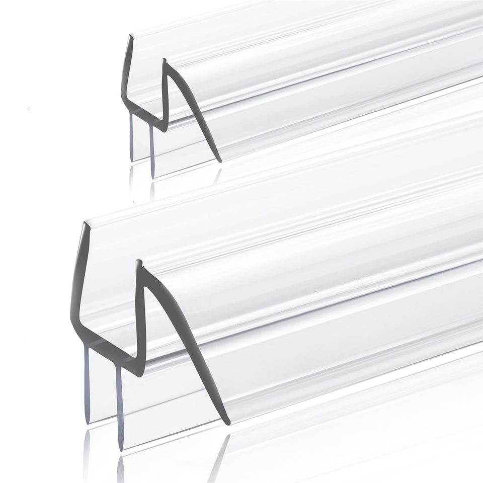 GEZMR ultra-clear door bottom seal keeps frameless showers leak-free with crystal clear visibility