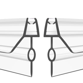 GEZMR frameless shower door bottom seal on 3/8in glass creates a cleaner, leak-free edge.
