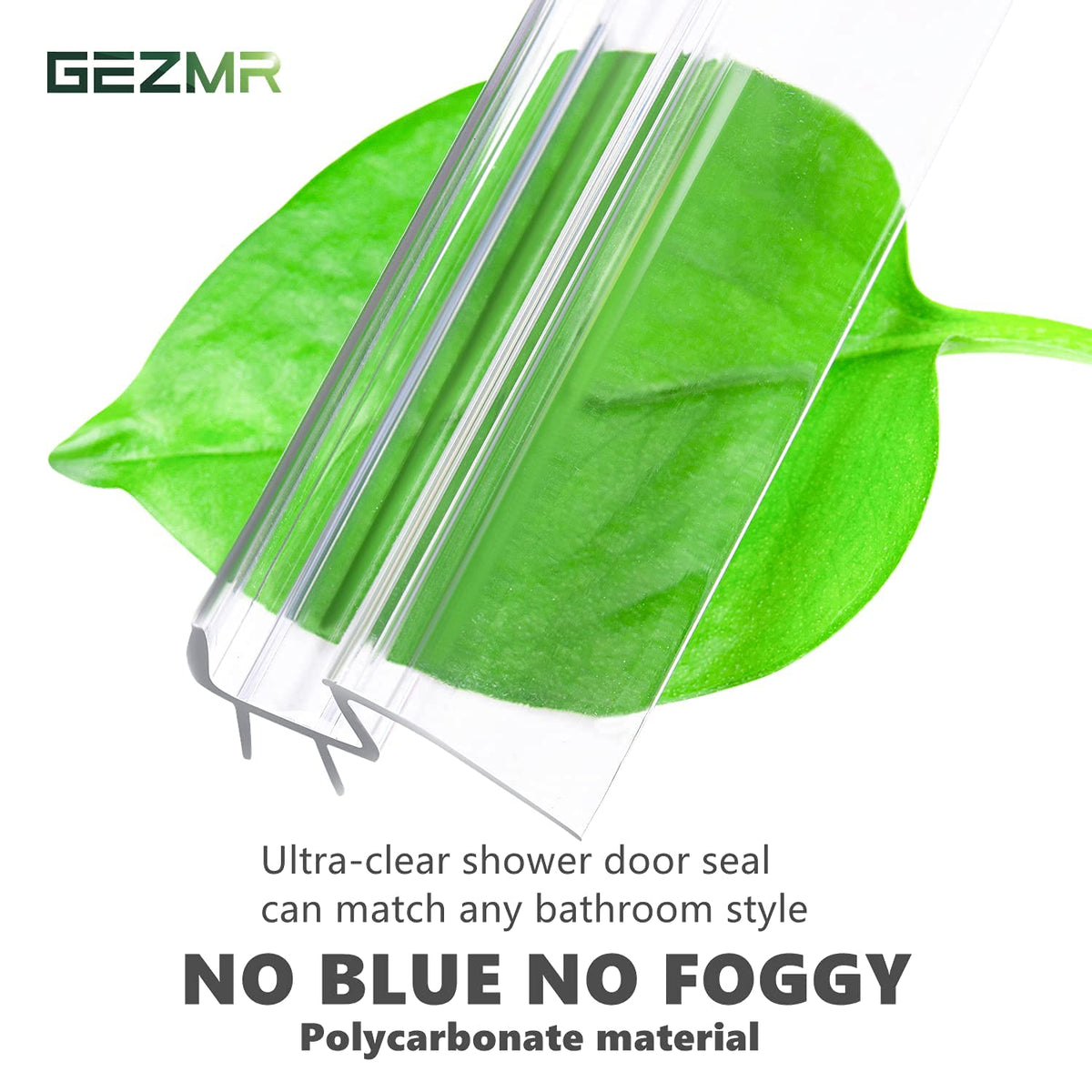 Gezmr polycarbonate shower door seal material resists aging and maintains clarity