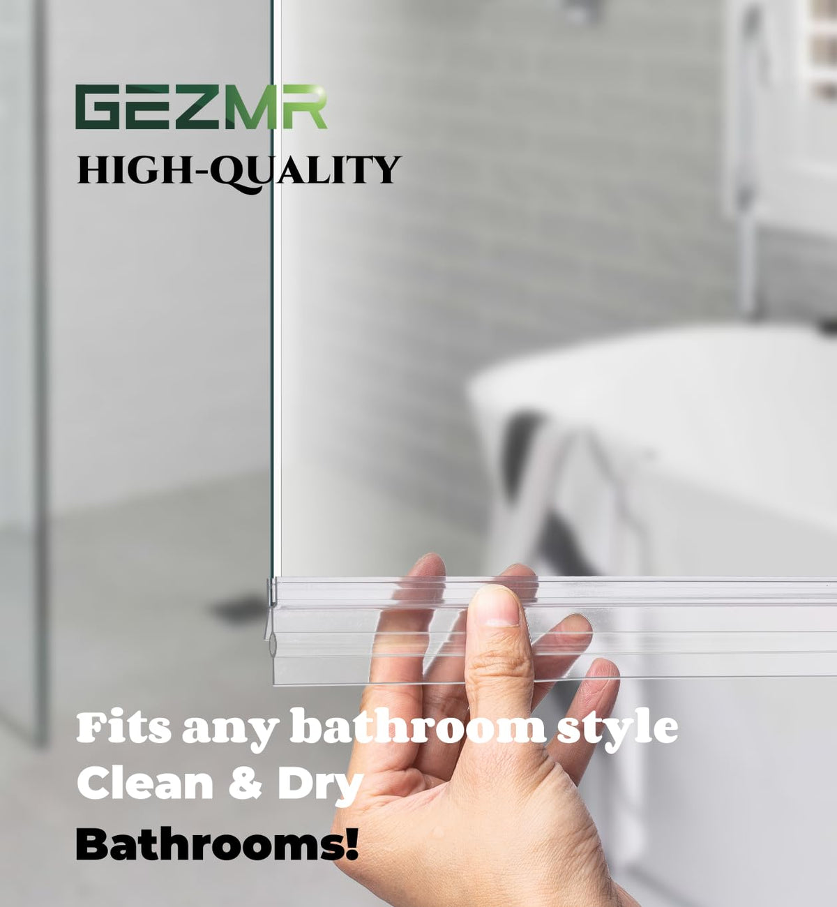 GEZMR 20mm gap coverage helps prevent water spray at the shower threshold.