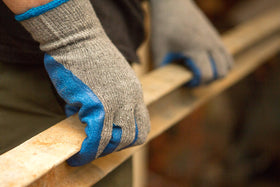 G F Products 3100S textured rubber palm improves grip in wet conditions.