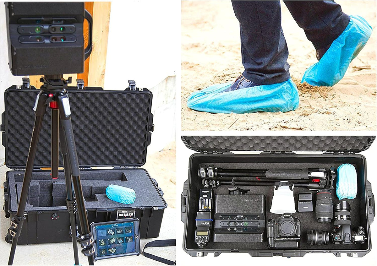 G & F Products protective shoe covers in use during tasks.