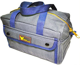 G & F Products waxed canvas duffle bag brass zipper closes smoothly
