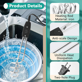Gfdoso durable iron immersion heater built for long-lasting use