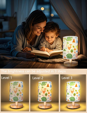 GFTDNS Dinosaur Lamp with adjustable brightness supports reading and story time.