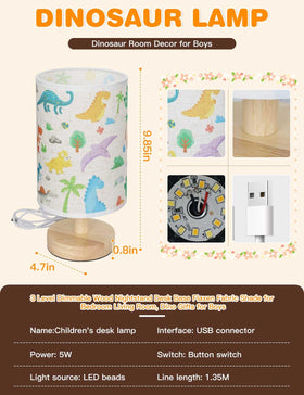 GFTDNS dinosaur lamp makes a thoughtful gift for boys' rooms and celebrations.