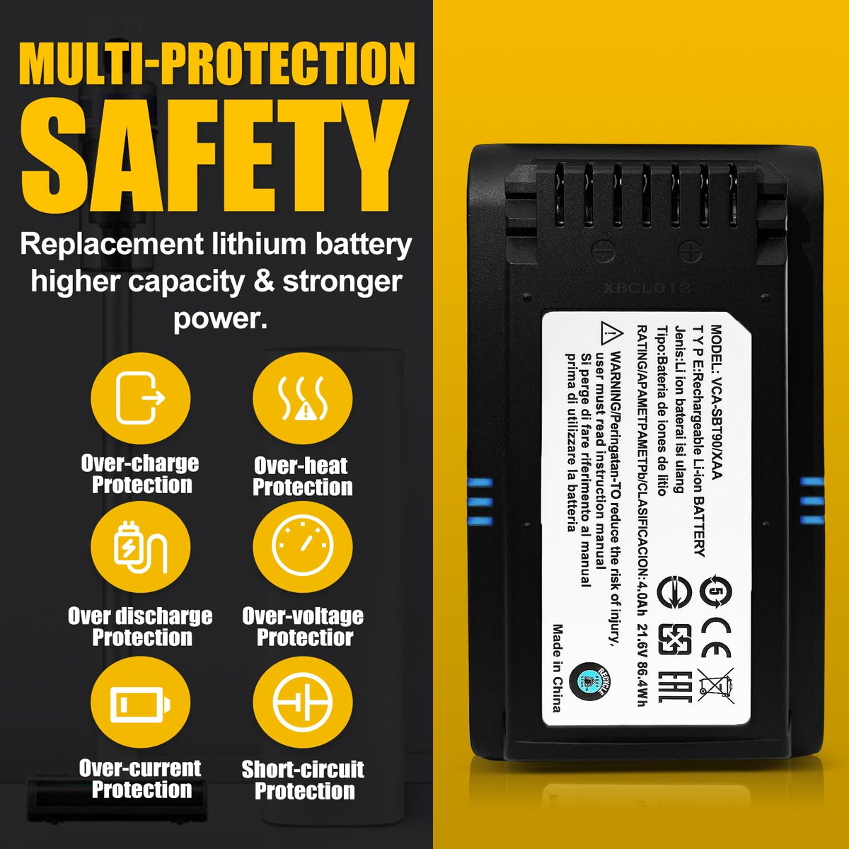 GGBON battery protection modules for Samsung Jet60-Jet90, safety features in use