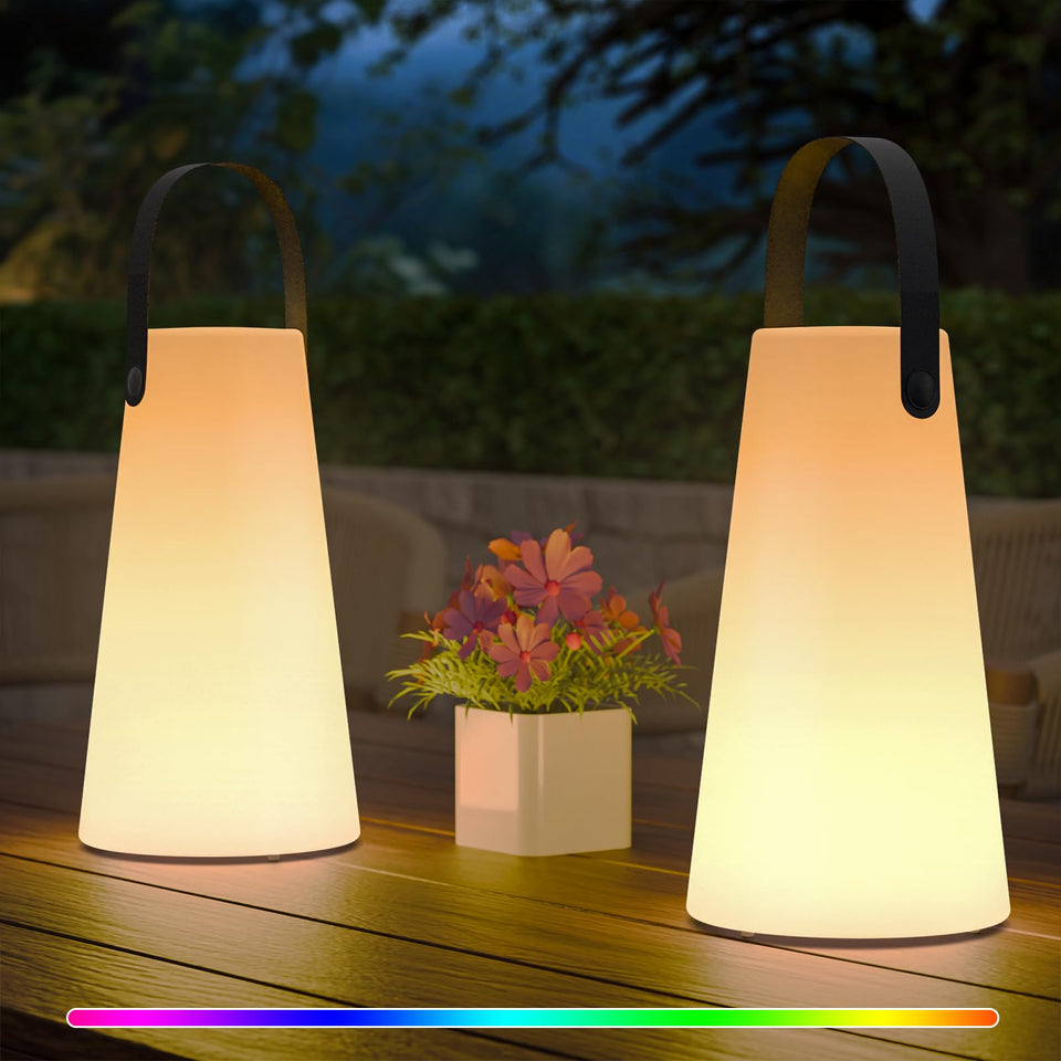 GGII outdoor lantern pack with RGB remote for vibrant patio lighting
