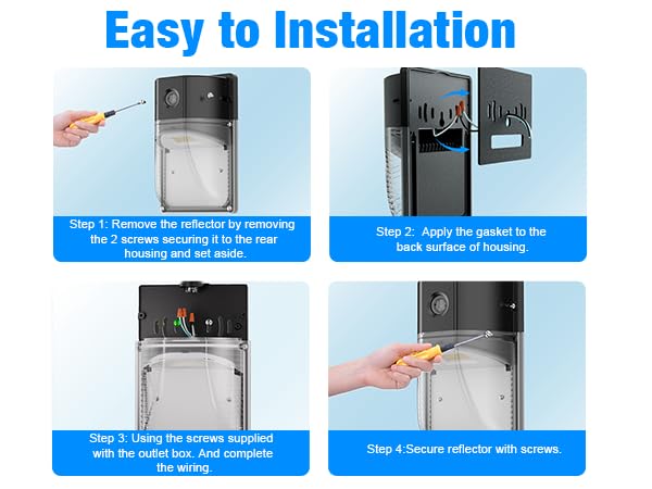 G GJIA wall pack light delivers 3600 lumens for broad outdoor coverage at night.
