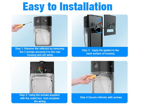G GJIA wall pack light delivers 3600 lumens for broad outdoor coverage at night.