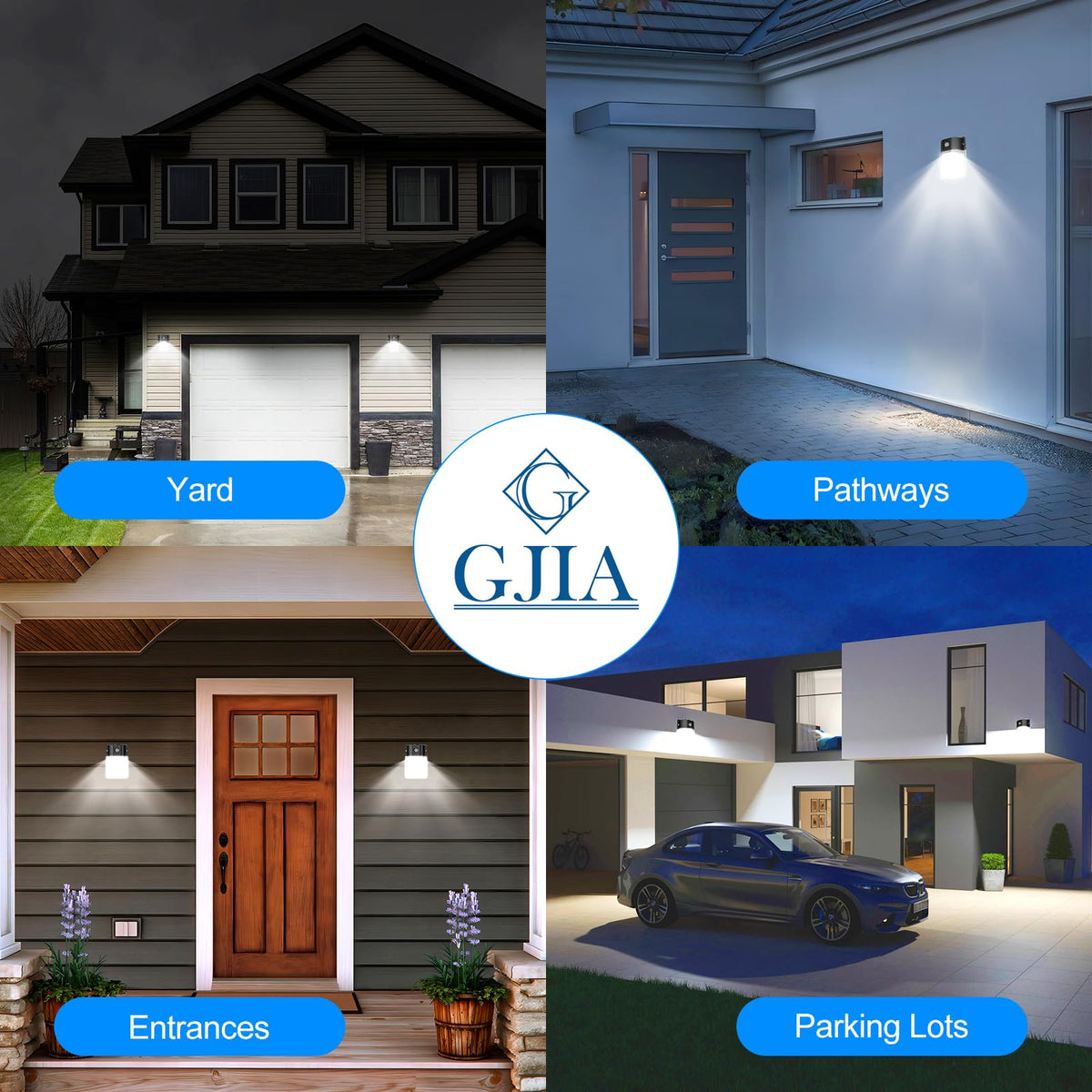 G GJIA 5-year warranty supports long-term reliability for exterior lighting.