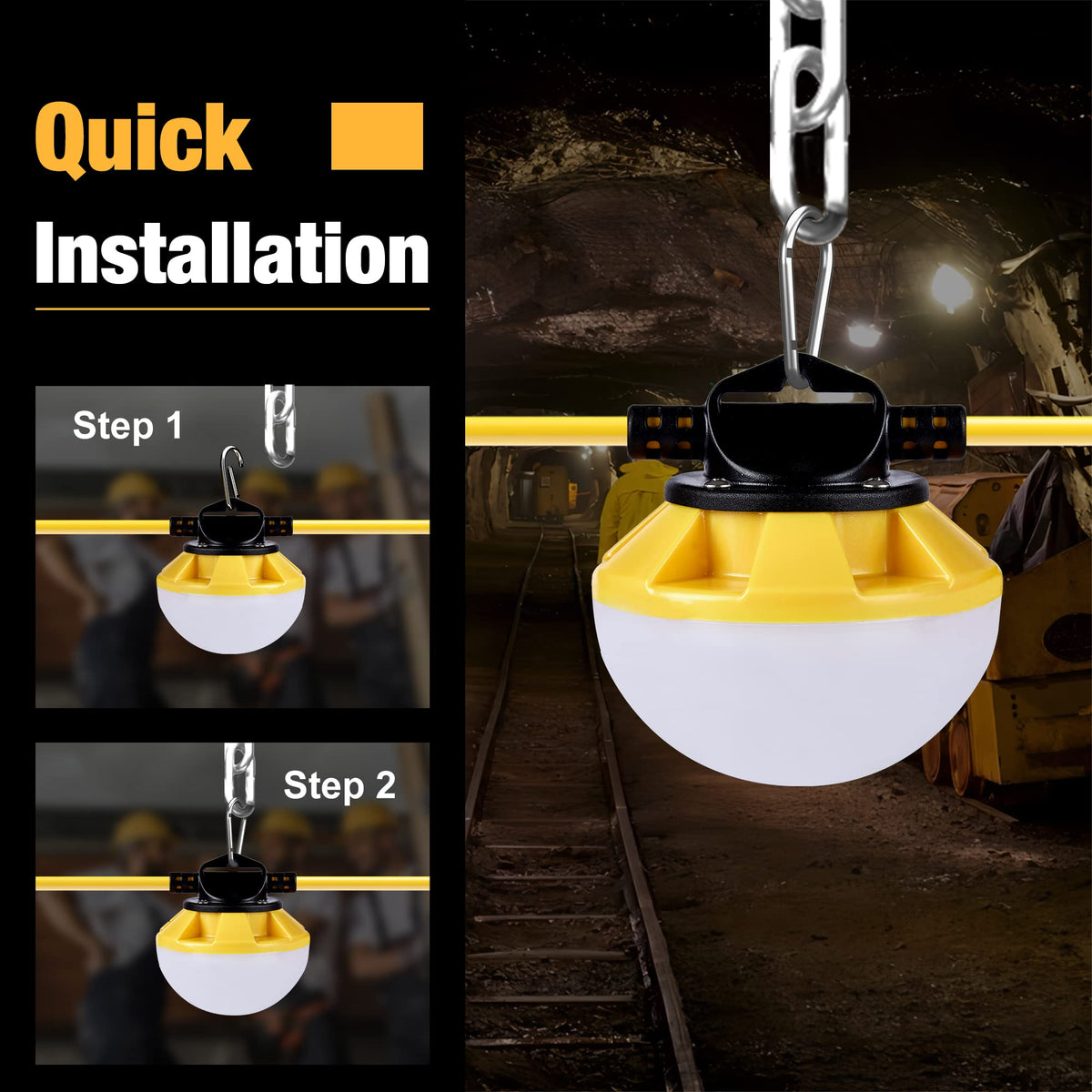 G GJIA IP65 waterproof construction lighting suitable for outdoor and indoor use.