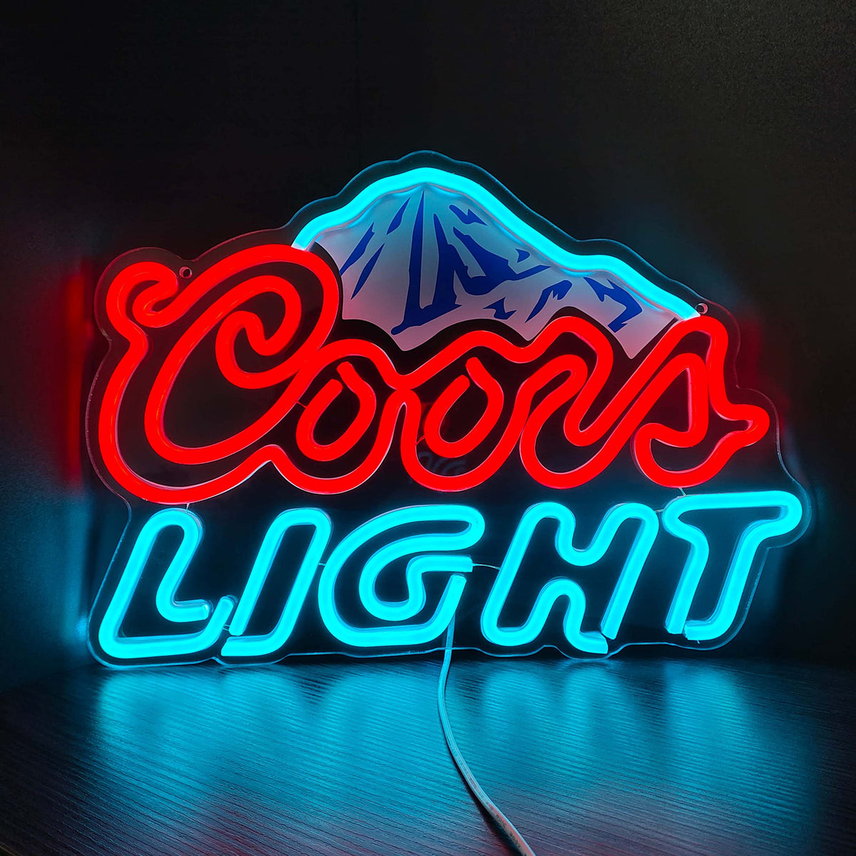 GGK beer neon sign with mountain pattern brightens man cave atmosphere