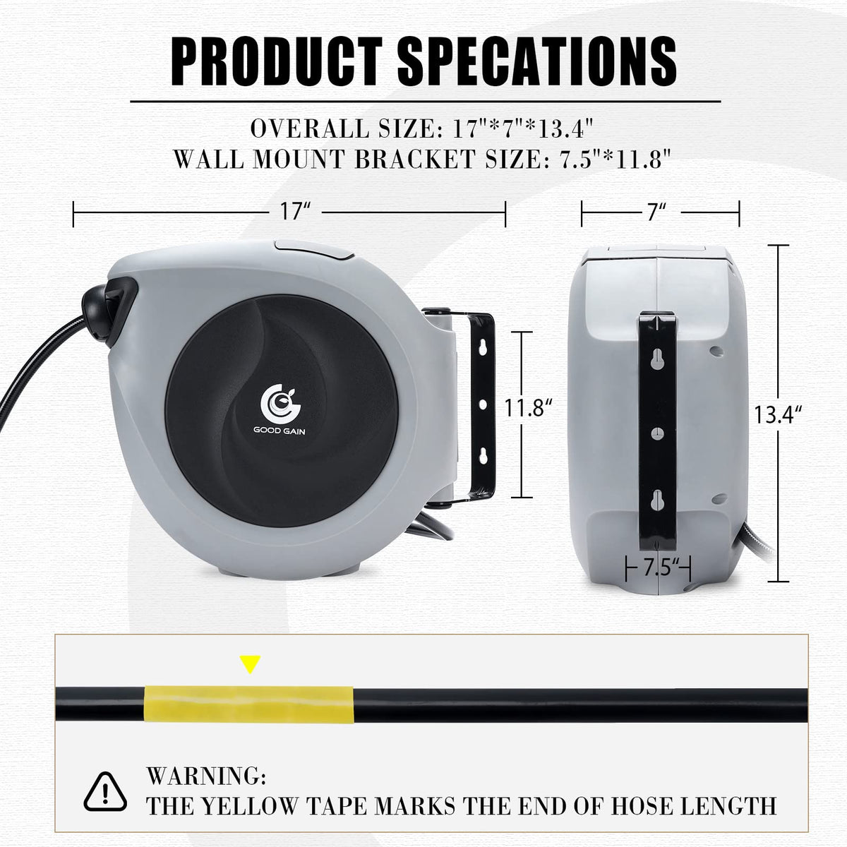 G GOOD GAIN wall or ceiling mount saves space in shops.
