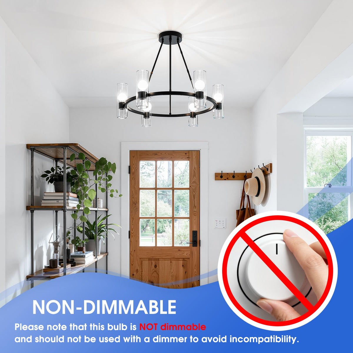 GGOYING E12 candle bulb fits standard E12 bases for chandeliers and fans.
