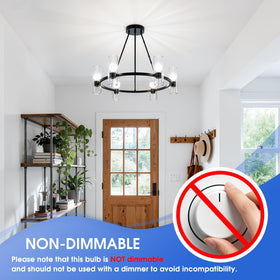 GGOYING E12 candle bulb fits standard E12 bases for chandeliers and fans.
