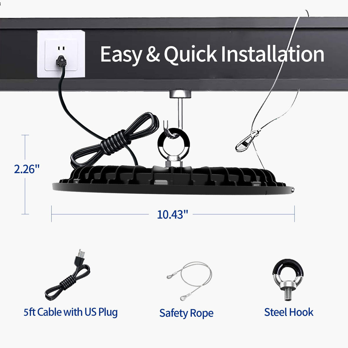 GGTH 200W UFO LED high bay showcases energy efficiency in industrial spaces.