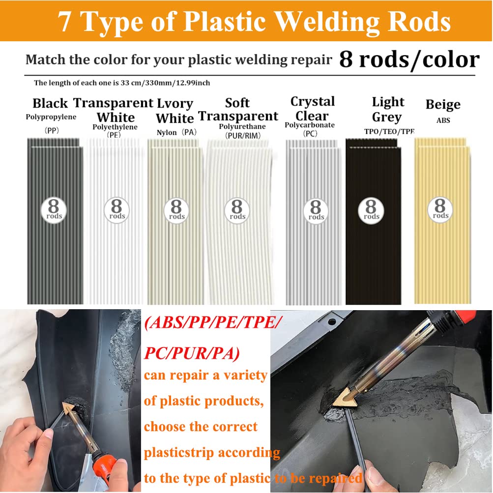 Ghguole 56pcs plastic rods assortment for multiple materials