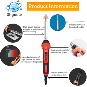 Ghguole temperature control knob highlighting adjustable heat levels for plastics