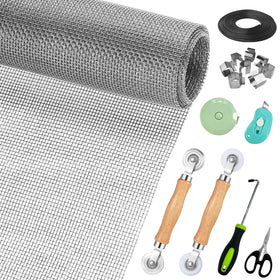 Ghguole window screen replacement kit with 48x178 grey mesh for seamless repair