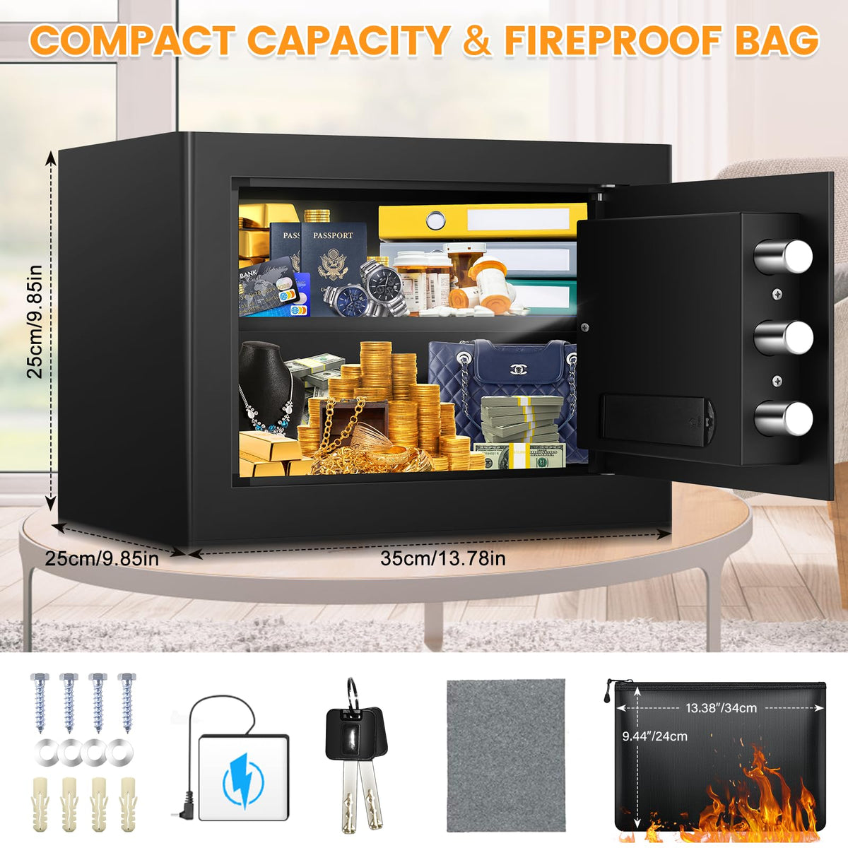 GHJGAGE soft bottom cushion protects valuables from scratches