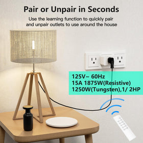 G-Homa remote outlet with 100ft signal through walls for easy access