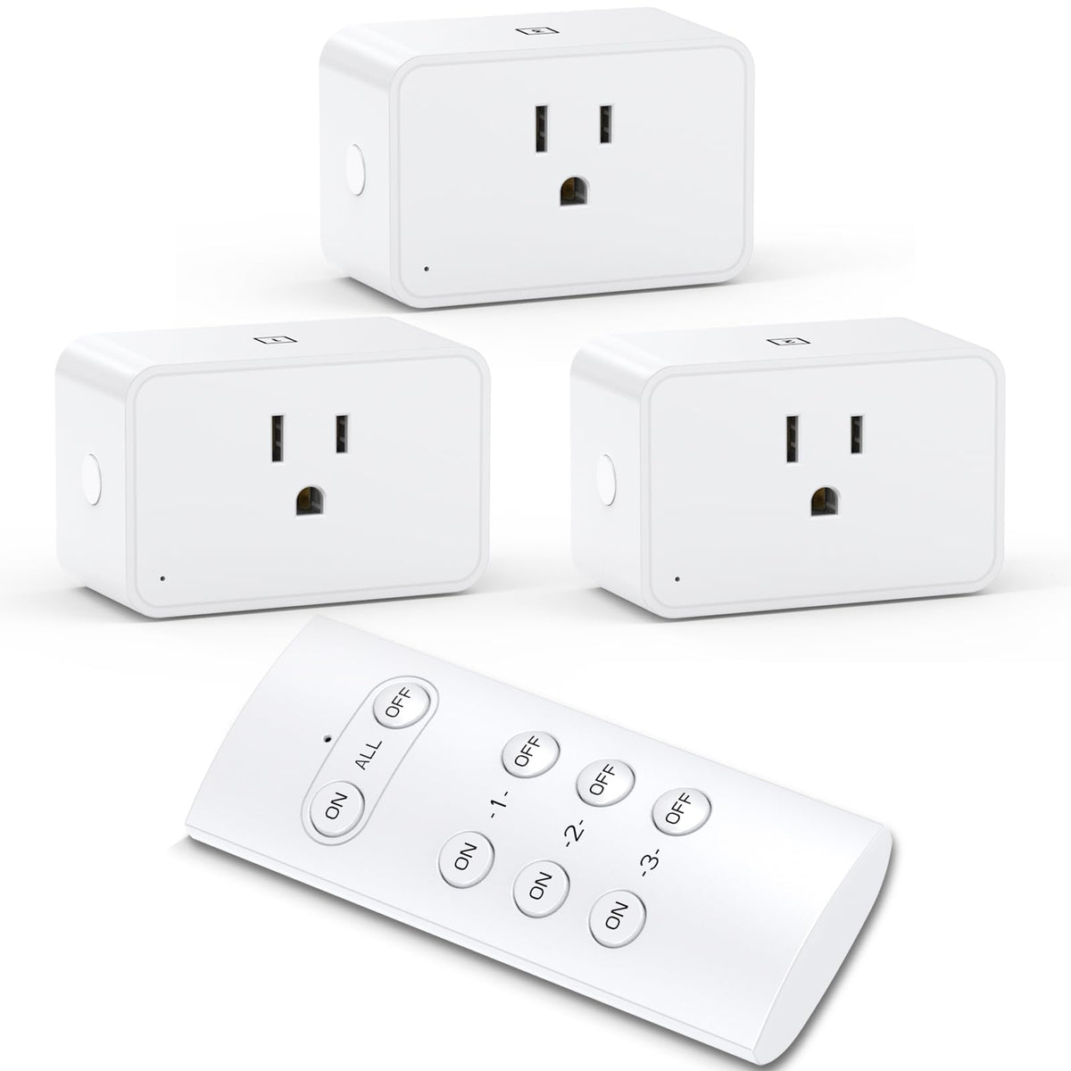 G-Homa wireless outlet package with remote and batteries for quick setup.