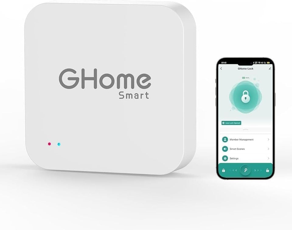 G Home G2 gateway front view showing compact design for easy setup.