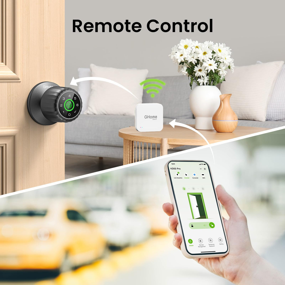 G Home G2 gateway enables remote control of smart locks via app.