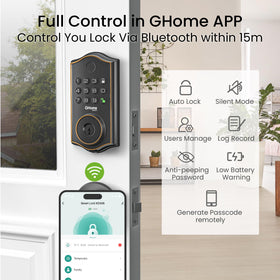 GHome Smart deadbolt temporary password sharing for guests.