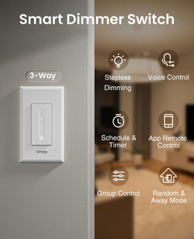 GHome Smart dimmer brightness range showcasing 1–100% adjustment.