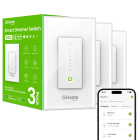 GHome Smart Dimmer Switch touch-screen for precise brightness control.