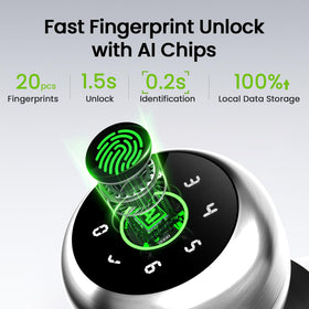 GHome Smart door lock app control with mobile management on screen.