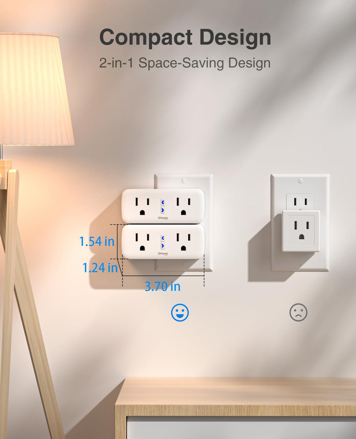 GHome Smart Dual Plug app remote control for convenient access.