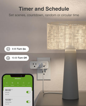 GHome Smart Dual Plug timer and schedule features for automated routines.