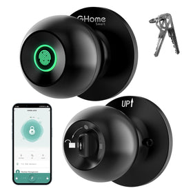 GHome Smart fingerprint door lock front view with rapid biometric entry