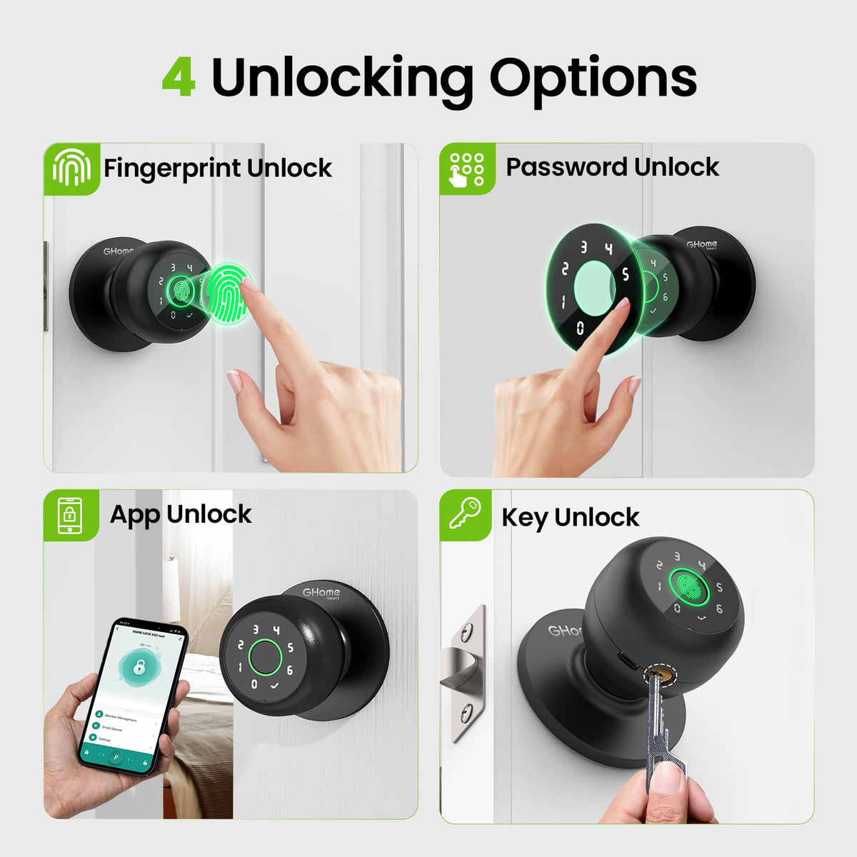 Close-up of GHome Smart fingerprint recognition highlighting speed