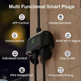 GHome Smart Outdoor Plug IP64 waterproof design withstands rain and dust